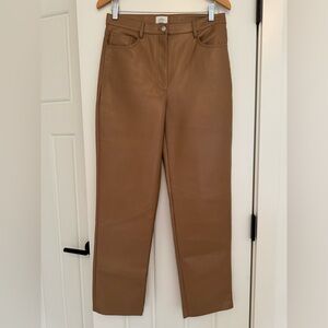 LIKE NEW! Aritzia Wilfred Faux Leather Pants Camel Color Size 10